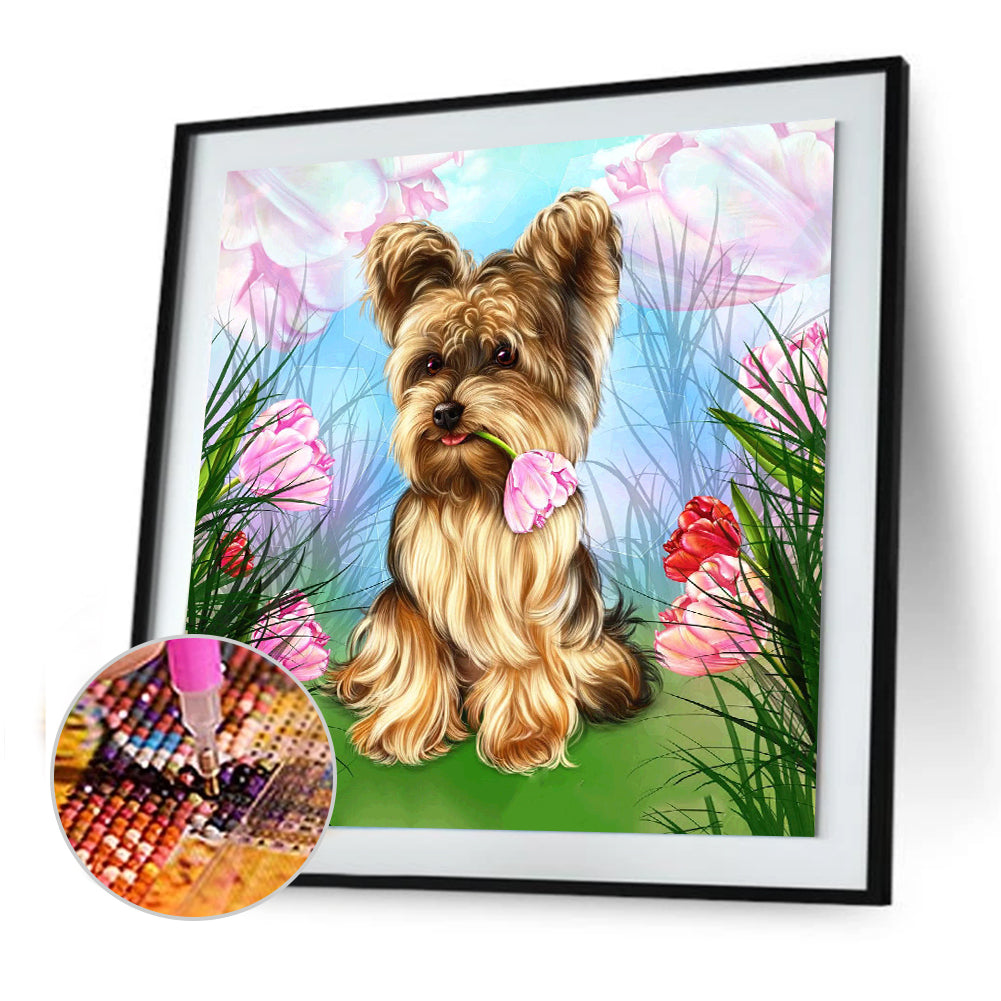 Dog Animal - Full Round Drill Diamond Painting 30*30CM