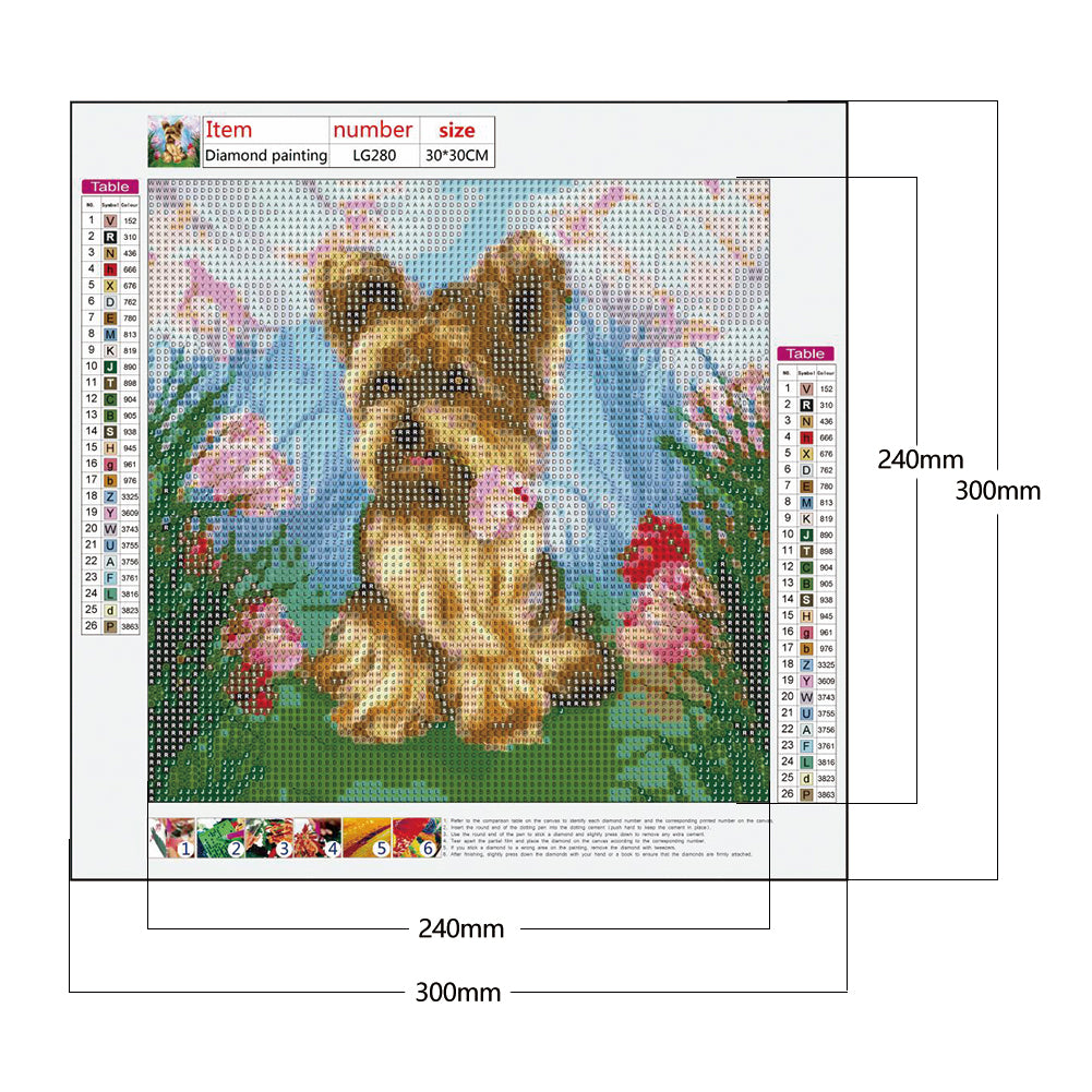 Dog Animal - Full Round Drill Diamond Painting 30*30CM