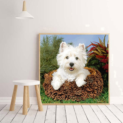 Dog Animal - Full Round Drill Diamond Painting 30*30CM