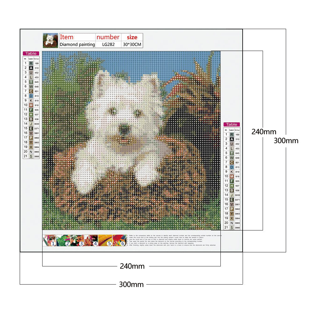 Dog Animal - Full Round Drill Diamond Painting 30*30CM