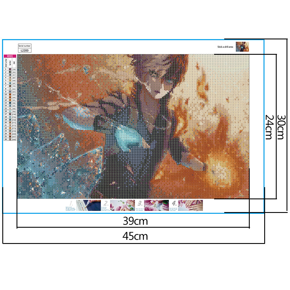 Anime Kid - Full Round Drill Diamond Painting 45*30CM