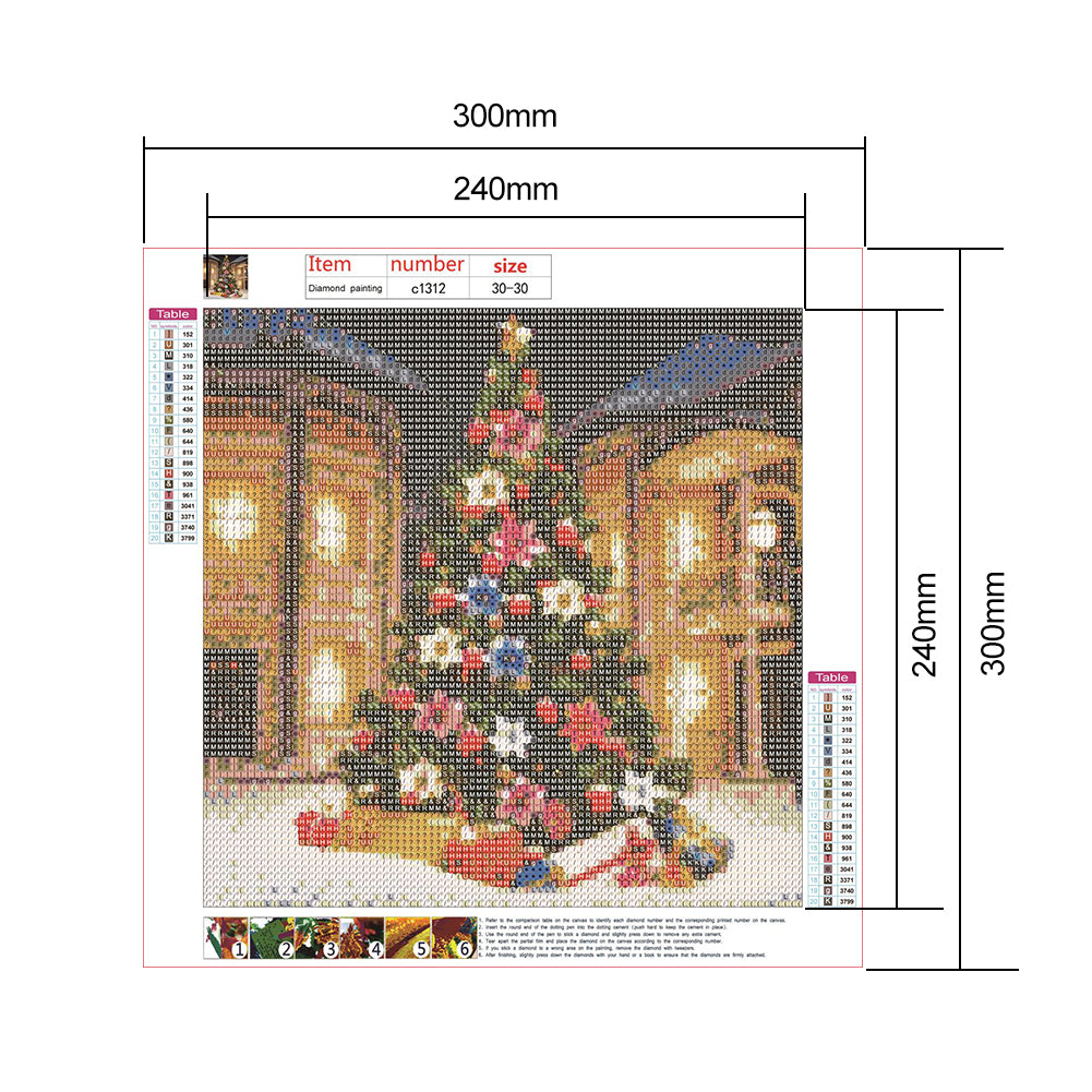 Christmas Tree - Full Round Drill Diamond Painting 30*30CM