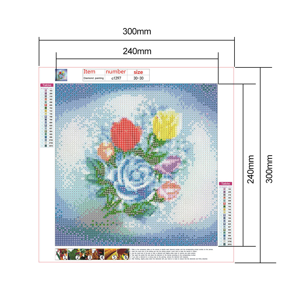 Flowers - Full Round Drill Diamond Painting 30*30CM