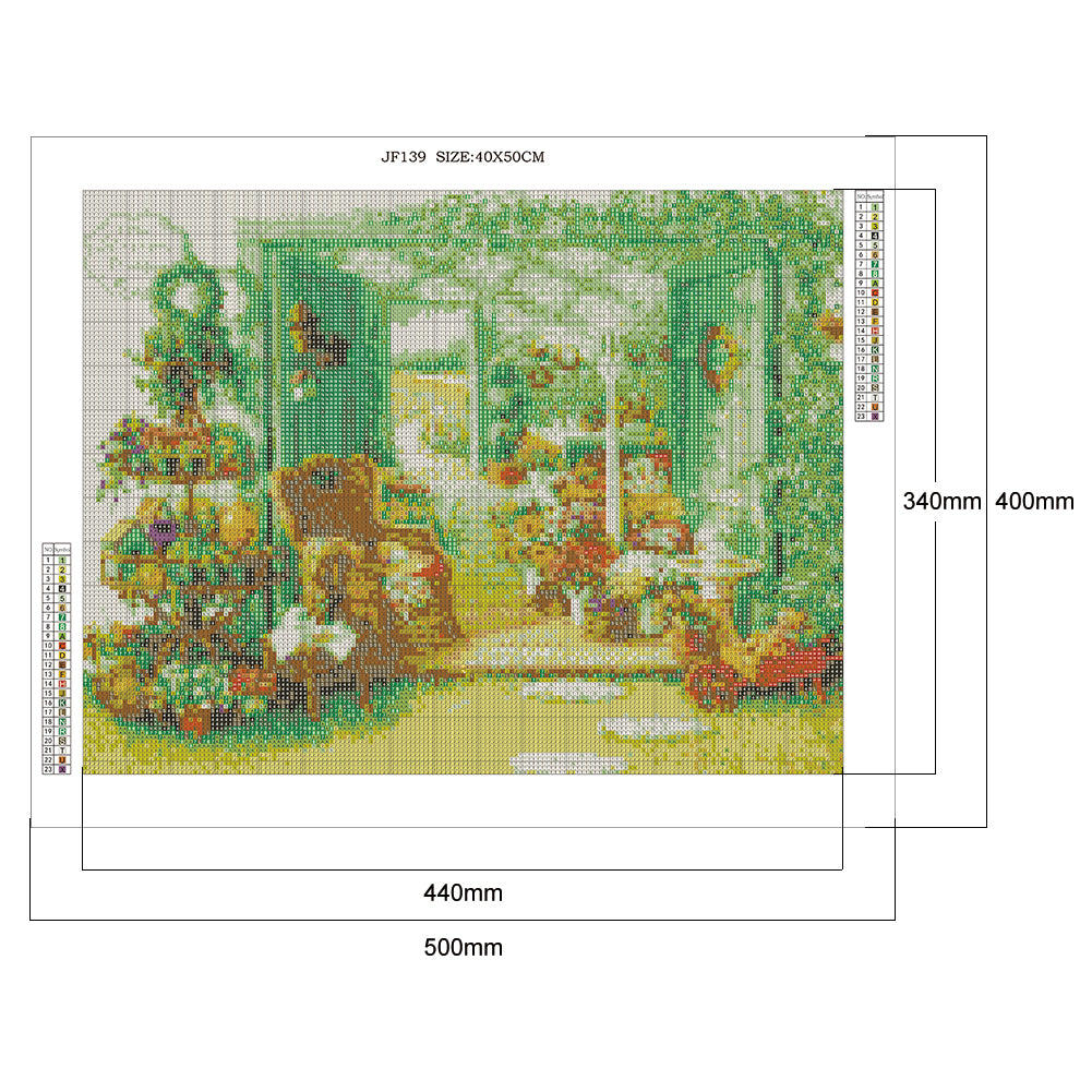 Garden - Full Square Drill Diamond Painting 50*40CM