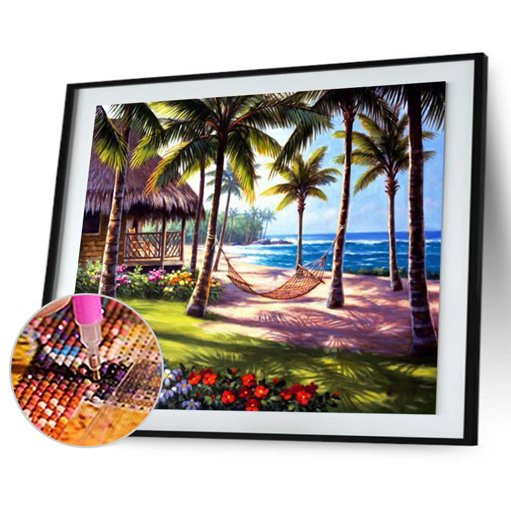 Beach Coconut - Full Square Drill Diamond Painting 50*40CM