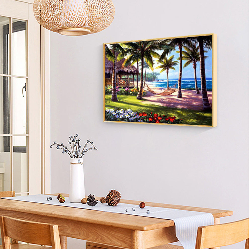 Beach Coconut - Full Square Drill Diamond Painting 50*40CM