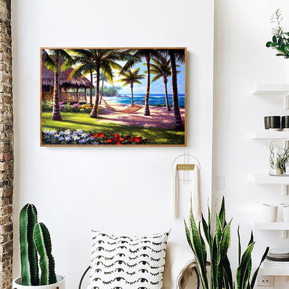 Beach Coconut - Full Square Drill Diamond Painting 50*40CM