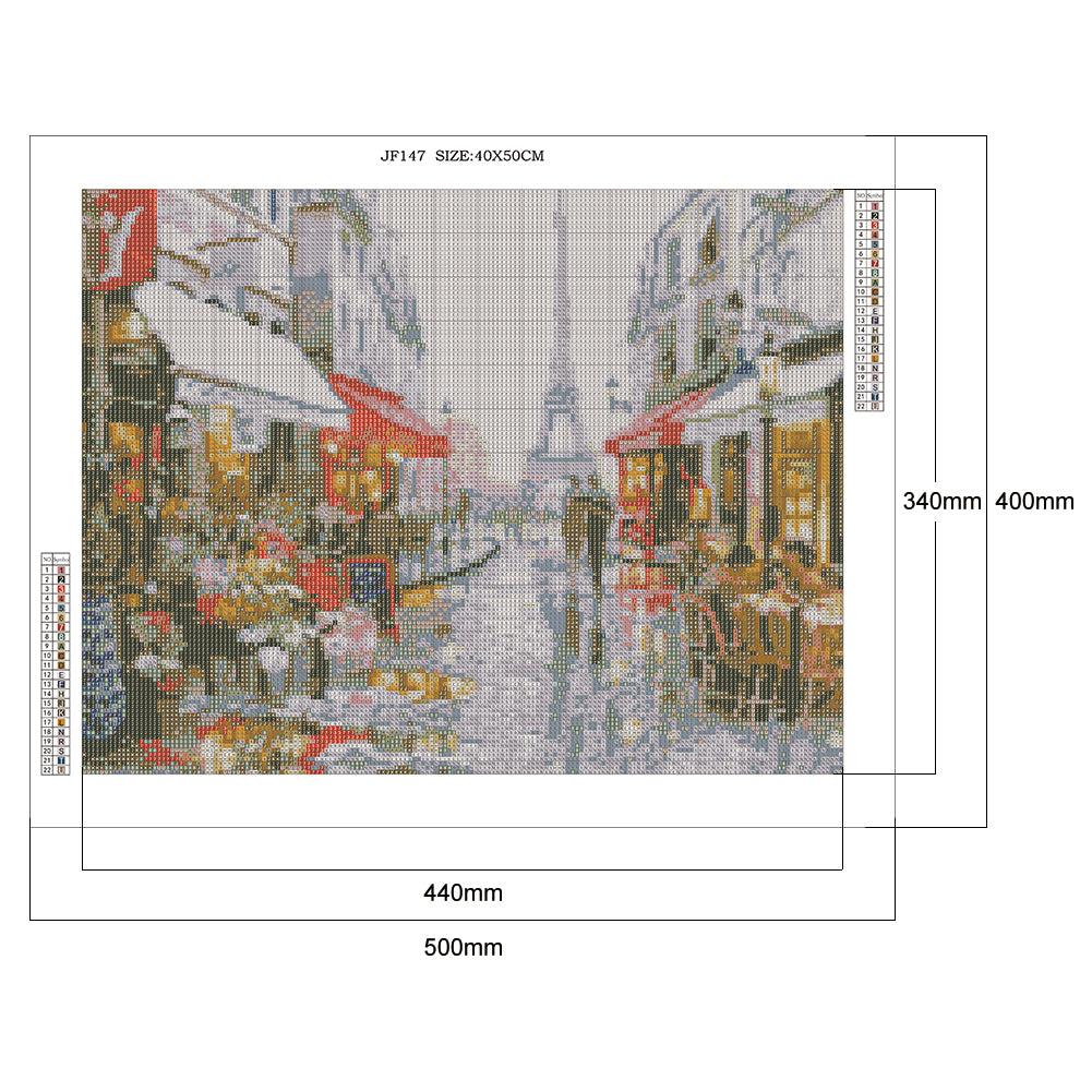 Tower Street - Full Square Drill Diamond Painting 50*40CM