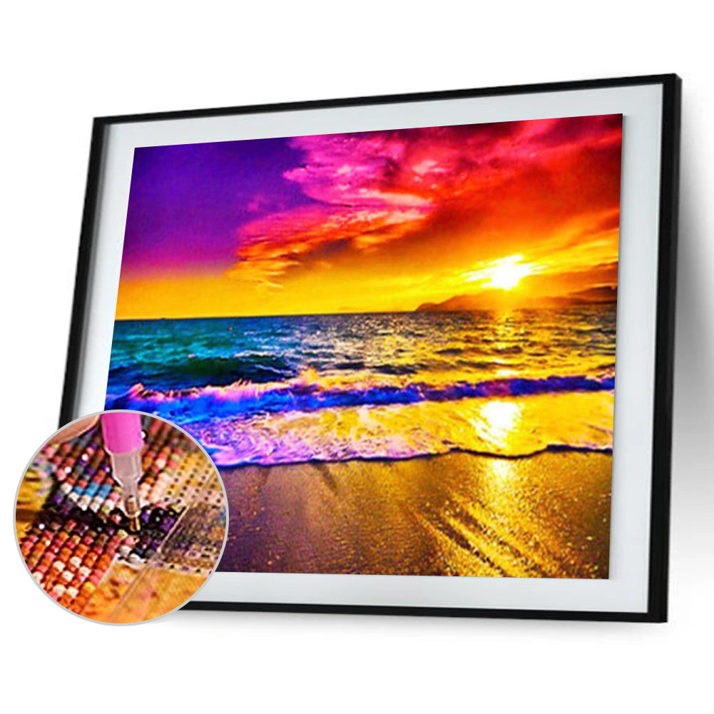 Beach - Full Square Drill Diamond Painting 50*40CM