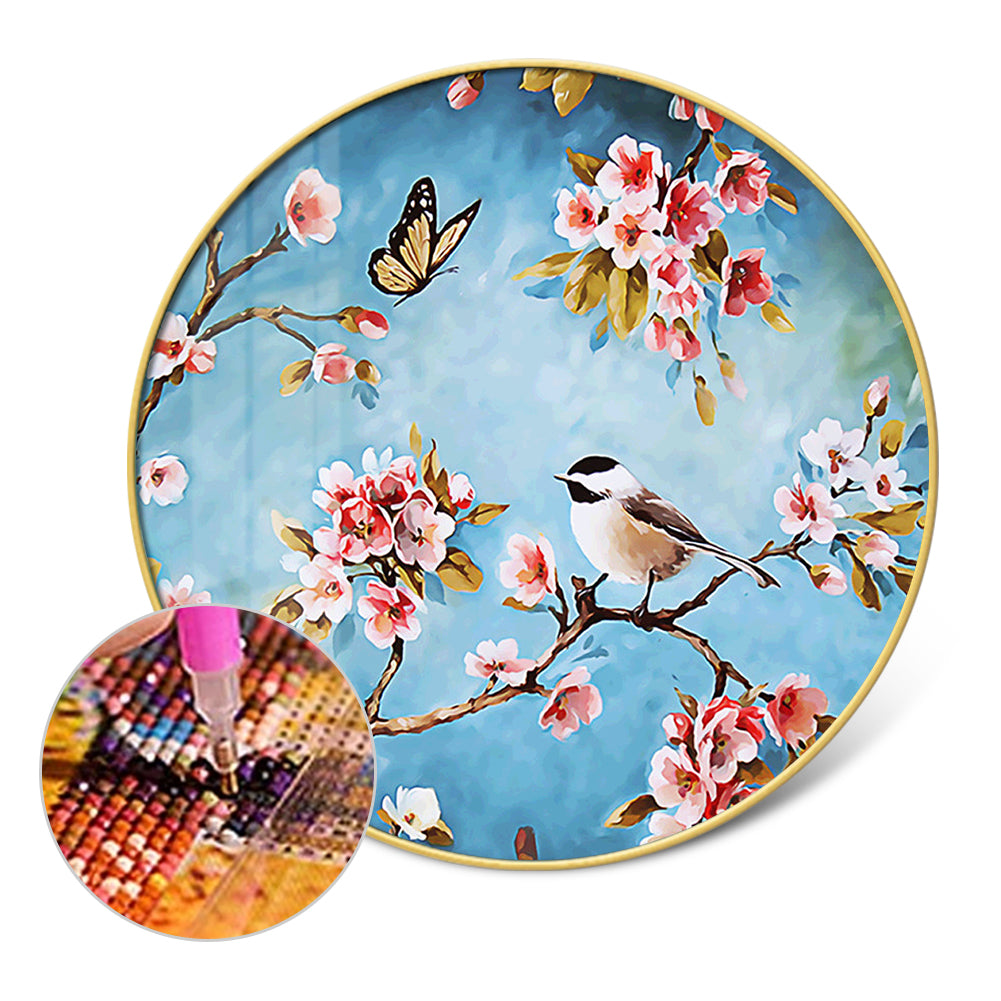 Branch Bird - Full Round Drill Diamond Painting 40*40CM