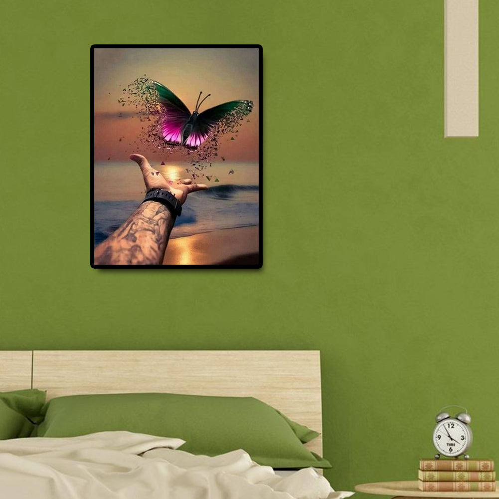 Hand Butterfly - Full Round Drill Diamond Painting 30*40CM