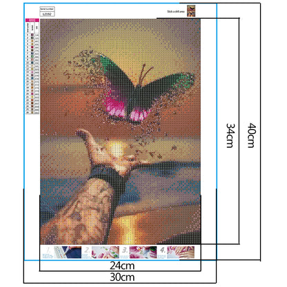 Hand Butterfly - Full Round Drill Diamond Painting 30*40CM