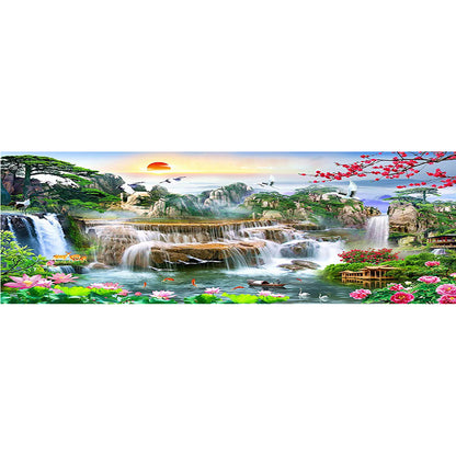 Waterfall Garden - Full Round Drill Diamond Painting 100*40CM