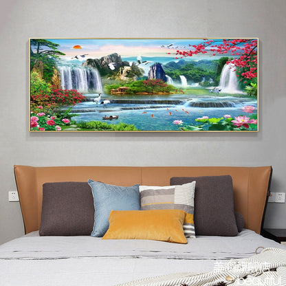 Waterfall Garden - Full Round Drill Diamond Painting 100*40CM