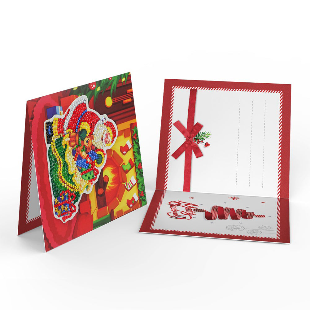 8pcs DIY Greeting Card Special-shaped Diamond Painting Christmas Postcards