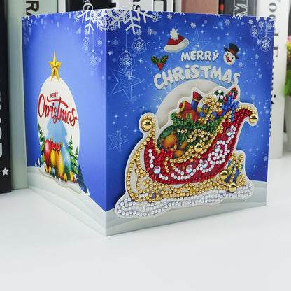 8pcs DIY Greeting Card Special-shaped Diamond Painting Christmas Postcards