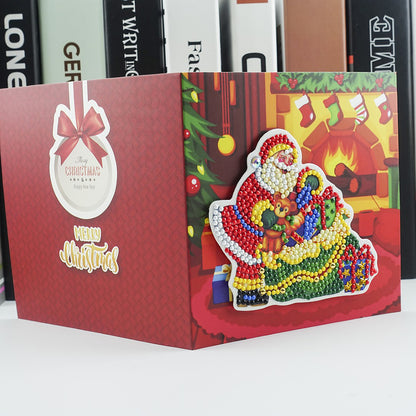 8pcs DIY Greeting Card Special-shaped Diamond Painting Christmas Postcards