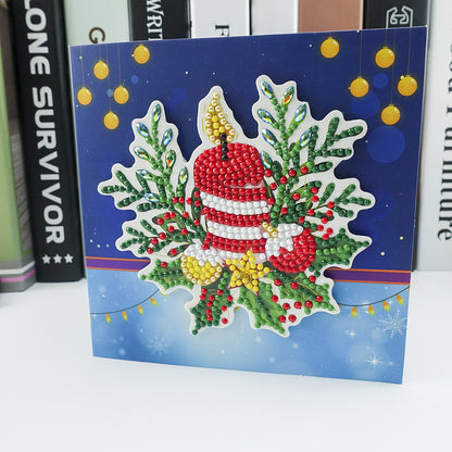 8pcs DIY Greeting Card Special-shaped Diamond Painting Christmas Postcards