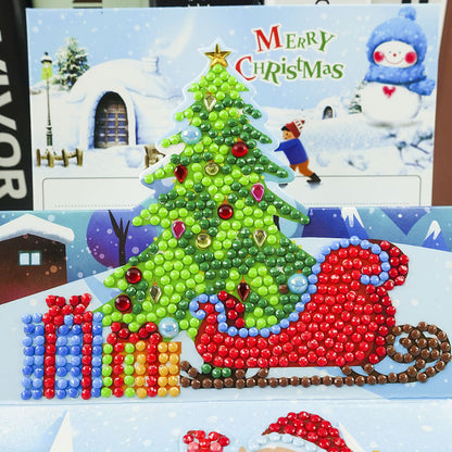 Santa Claus 5D DIY Special Shape Part Drill Diamond Mosaic Greeting Cards