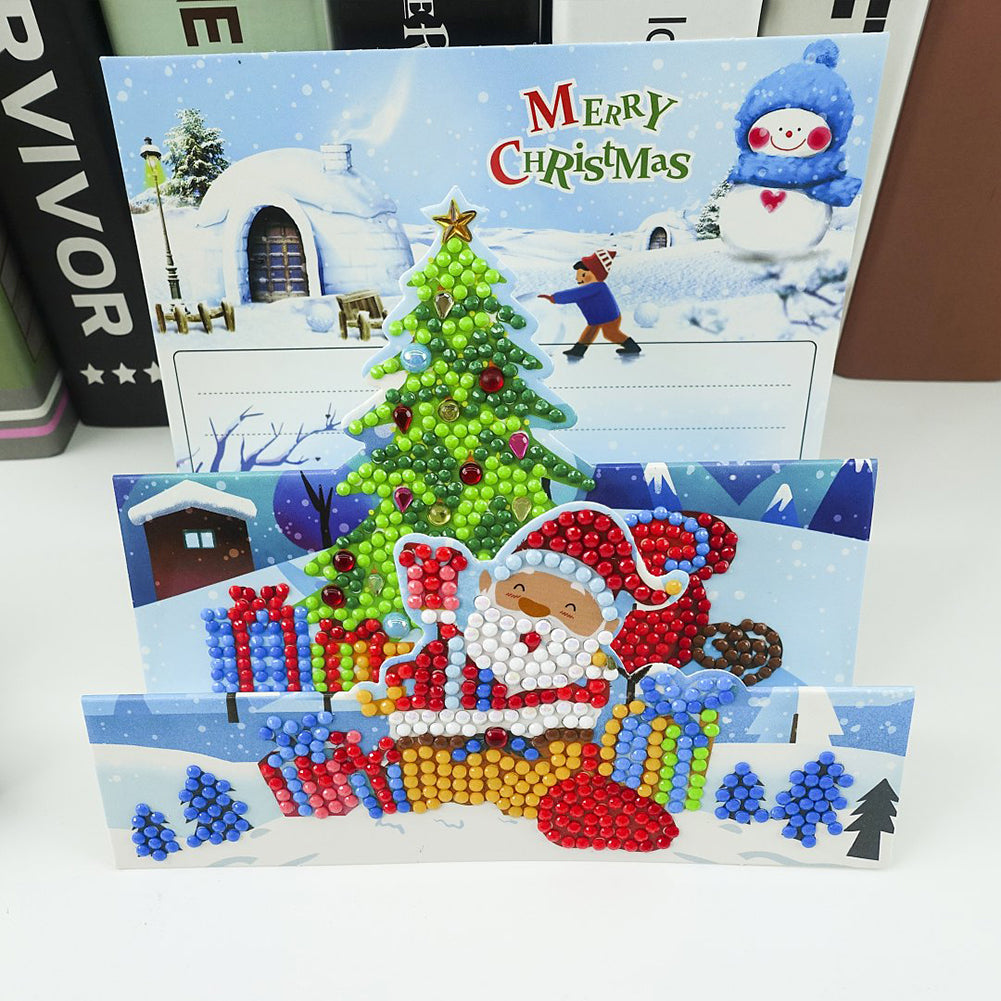 Santa Claus 5D DIY Special Shape Part Drill Diamond Mosaic Greeting Cards