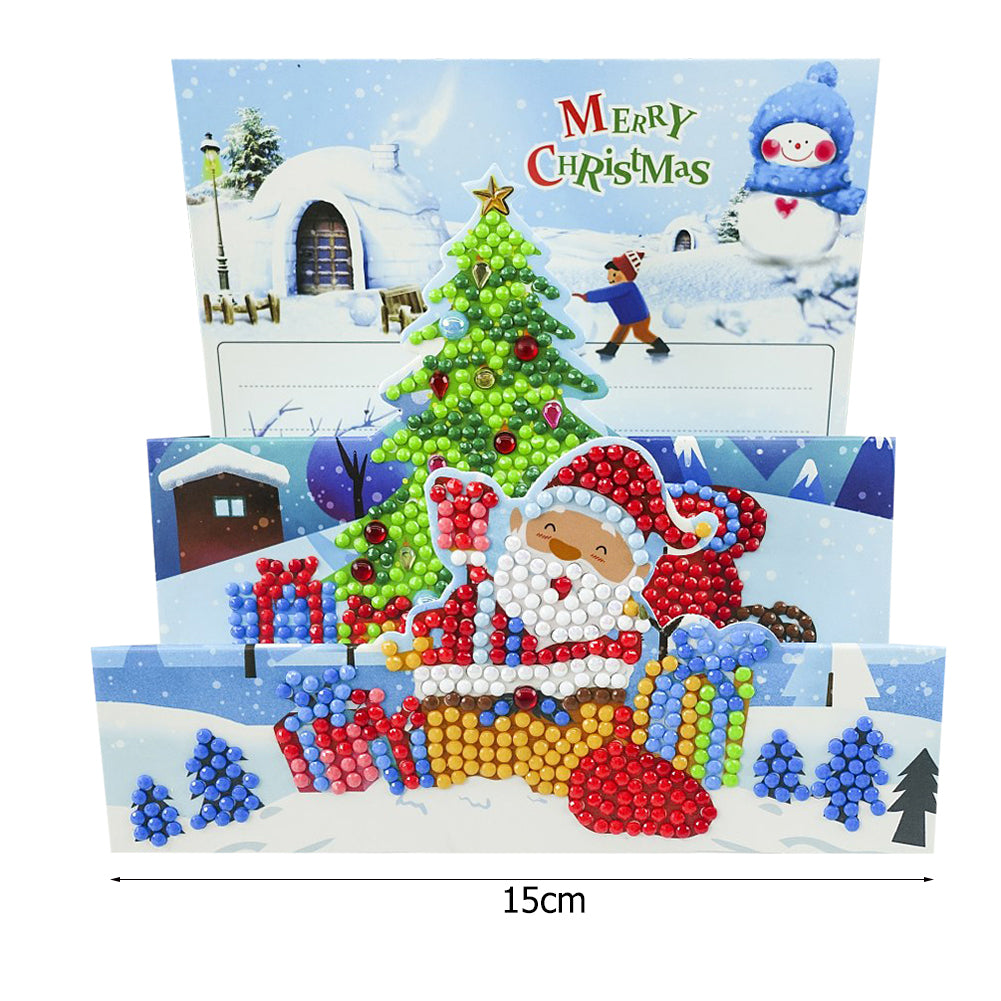 Santa Claus 5D DIY Special Shape Part Drill Diamond Mosaic Greeting Cards