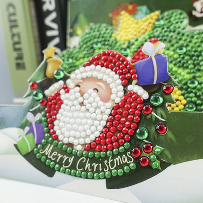 Santa Claus 5D DIY Special Shape Part Drill Diamond Mosaic Greeting Cards