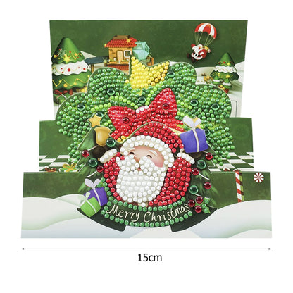 Santa Claus 5D DIY Special Shape Part Drill Diamond Mosaic Greeting Cards