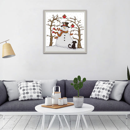 Snowman - 11CT Stamped Cross Stitch 33*33CM