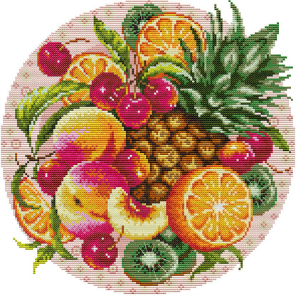 Peach Disc - 14CT Stamped Cross Stithc 34*34CM