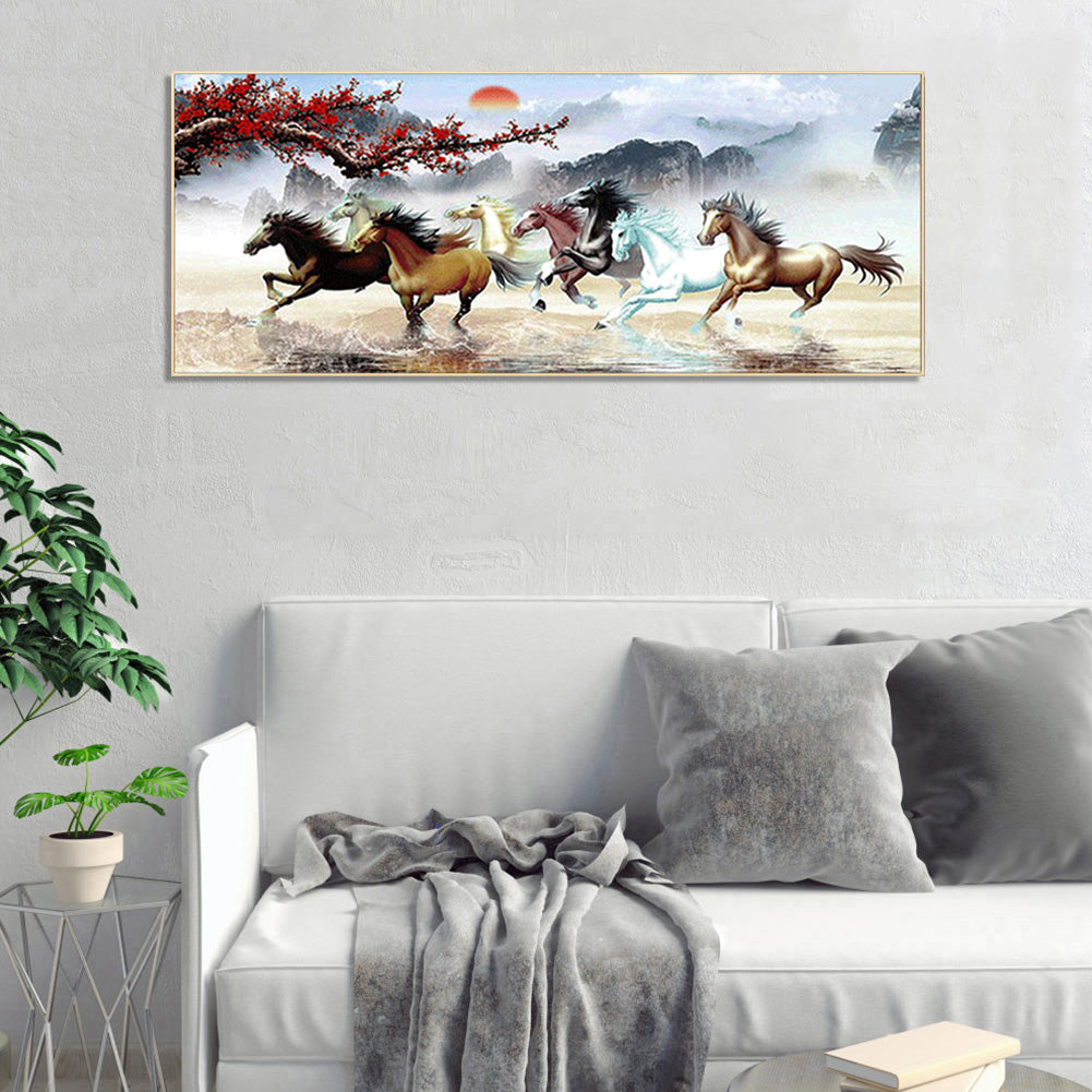 Horses - Full Round Drill Diamond Painting 100*50CM