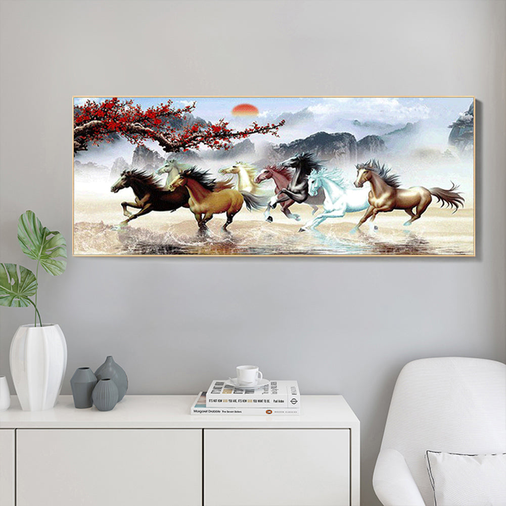 Horses - Full Round Drill Diamond Painting 100*50CM