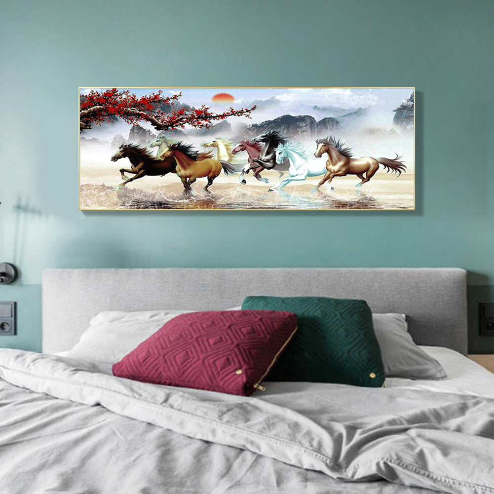 Horses - Full Round Drill Diamond Painting 100*50CM