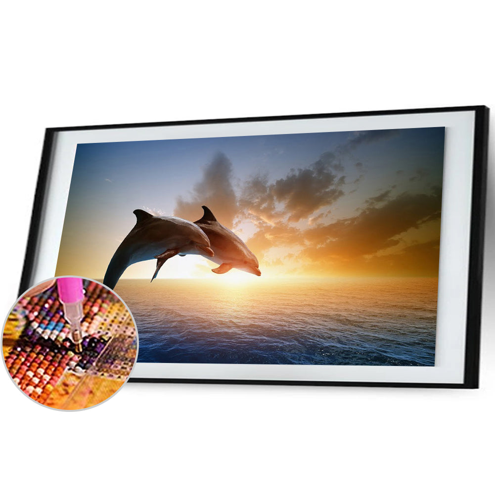 Dolphin - Full Round Drill Diamond Painting 80*40CM