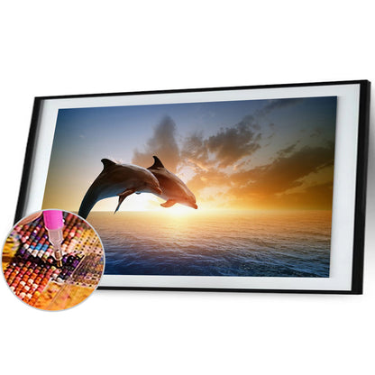 Dolphin - Full Round Drill Diamond Painting 80*40CM