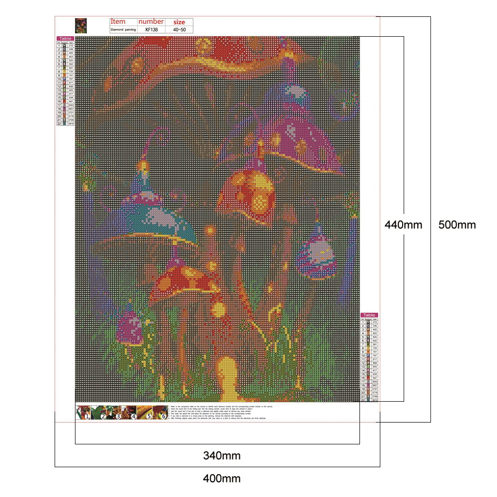 Mushroom - Full Square Drill Diamond Painting 40*50CM