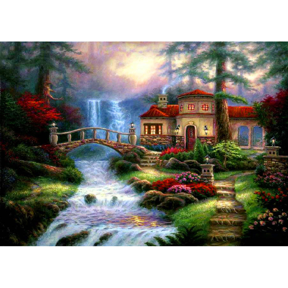 Mountain Cabin - Full Square Drill Diamond Painting 50*40CM