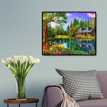 Lake House - Full Square Drill Diamond Painting 50*40CM