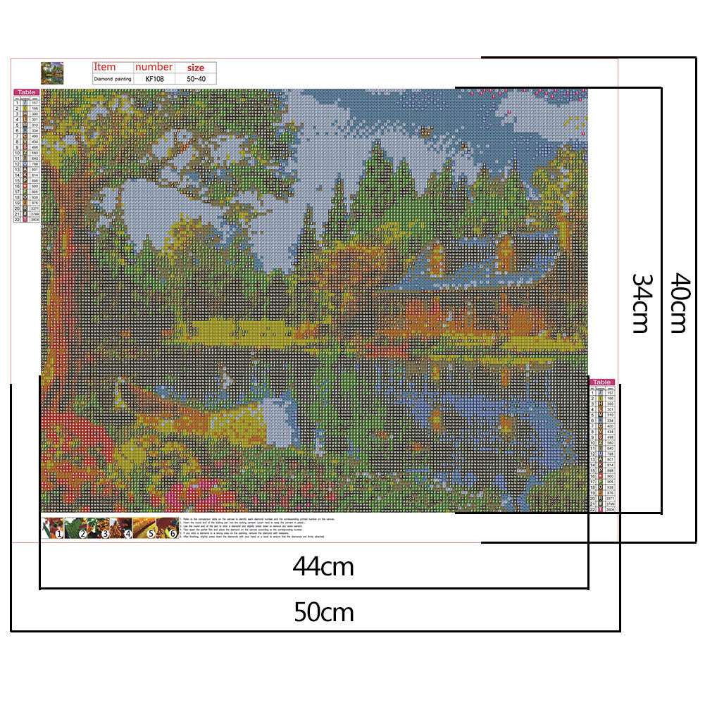 Lake House - Full Square Drill Diamond Painting 50*40CM