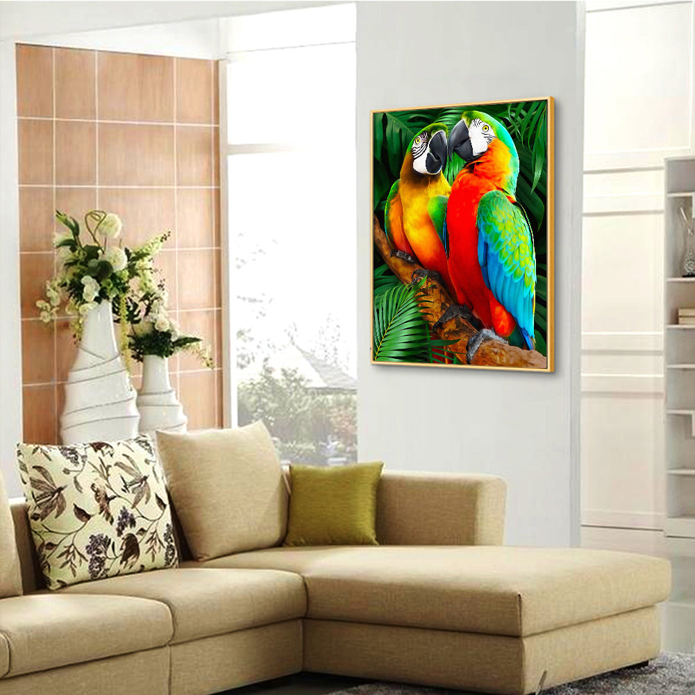 Parrots - Full Round Drill Diamond Painting 30*40CM