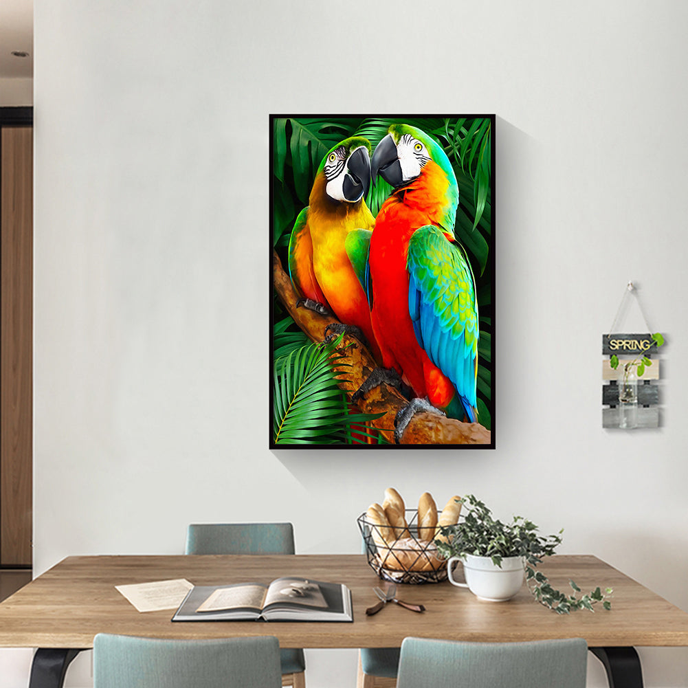 Parrots - Full Round Drill Diamond Painting 30*40CM