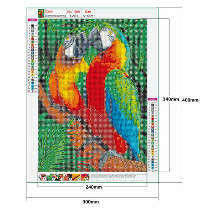 Parrots - Full Round Drill Diamond Painting 30*40CM