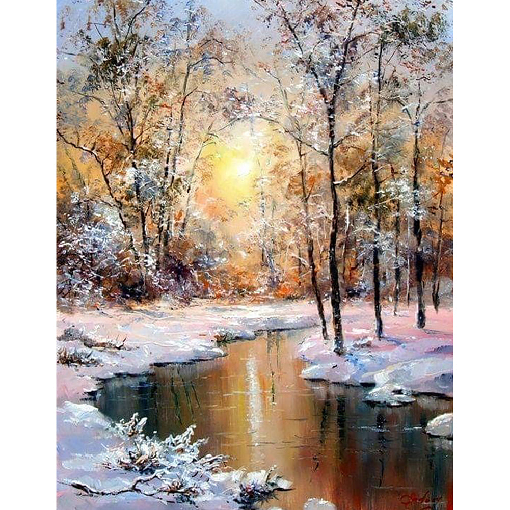 Winter Sun - Full Square Drill Diamond Painting 40*50CM