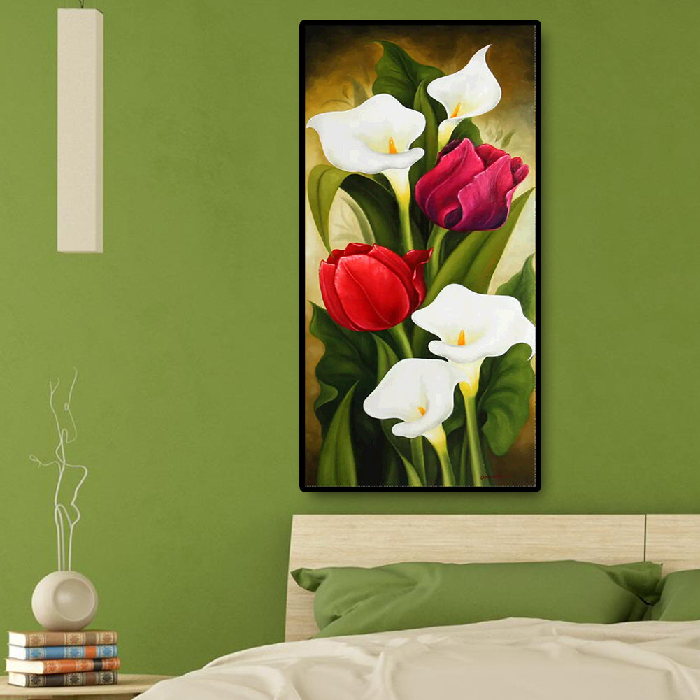 Flower - Full Round Drill Diamond Painting 45*85CM