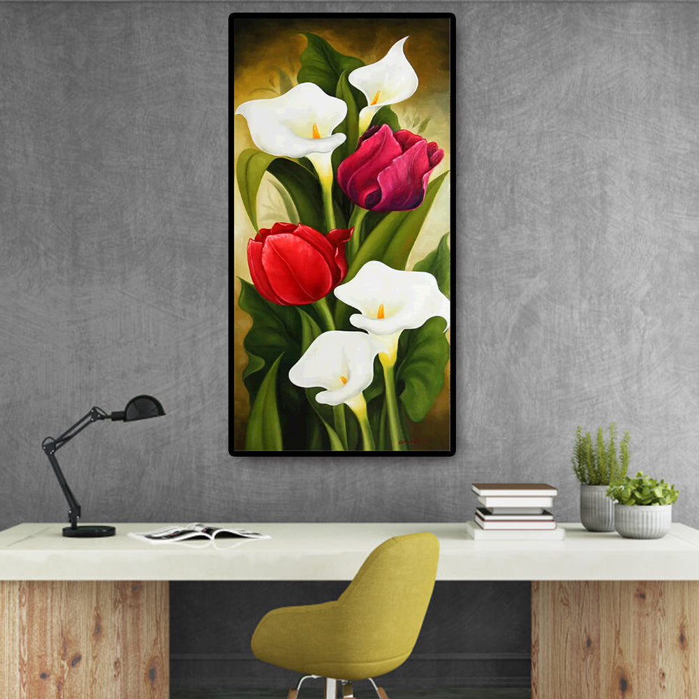 Flower - Full Round Drill Diamond Painting 45*85CM