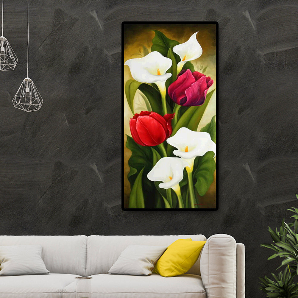 Flower - Full Round Drill Diamond Painting 45*85CM