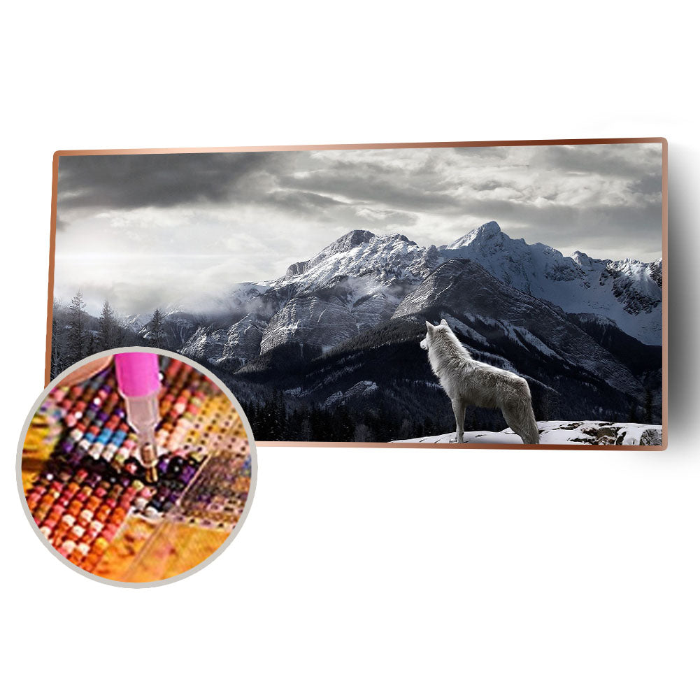 Mountain Scenery - Full Round Drill Diamond Painting 80*40CM