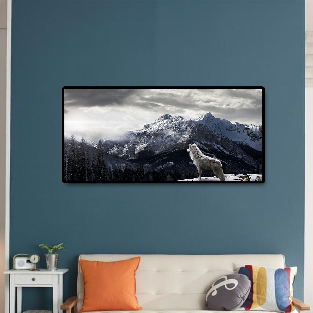 Mountain Scenery - Full Round Drill Diamond Painting 80*40CM