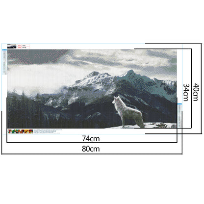 Mountain Scenery - Full Round Drill Diamond Painting 80*40CM