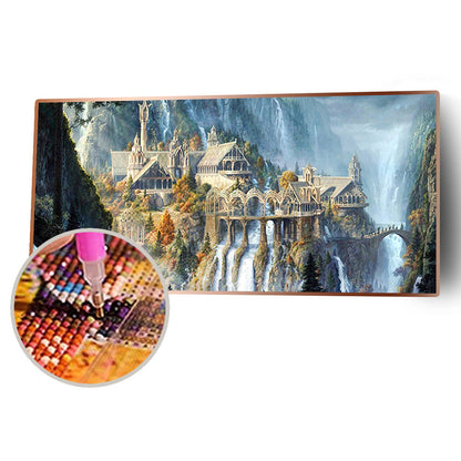 Mountain Scenery - Full Round Drill Diamond Painting 80*40CM