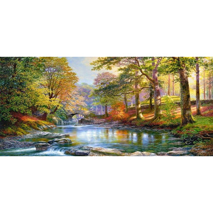 Mountain Scenery - Full Round Drill Diamond Painting 80*40CM